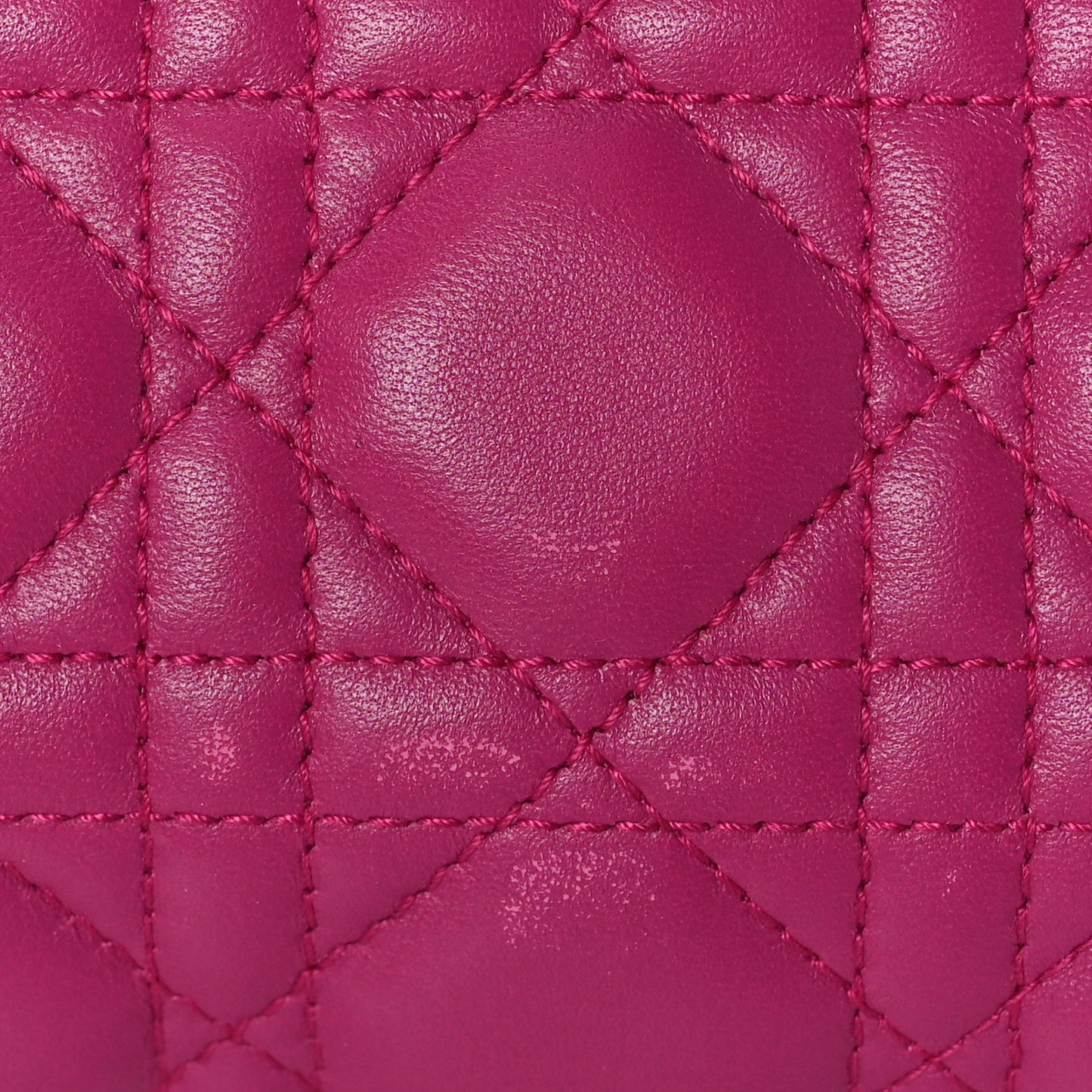 Lambskin Cannage Medium Lady Dior Fuchsia