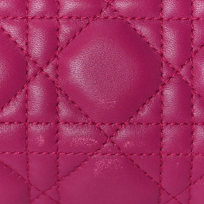 Christian Dior Lambskin Cannage Medium Lady Dior Fuchsia 13 of 15
