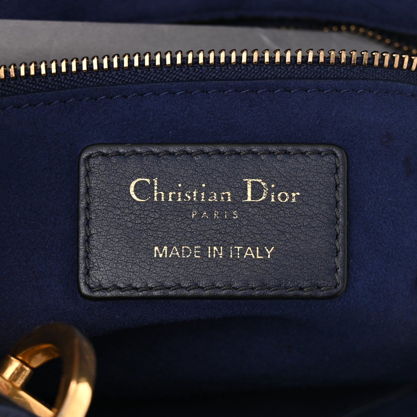 Calfskin Cannage Studded Medium Supple Lady Dior Navy