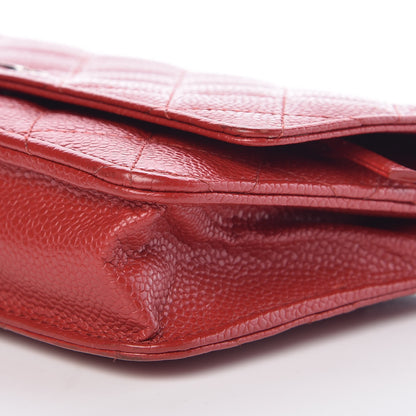 Chanel Caviar Quilted Wallet On Chain WOC Dark Red 11 of 12