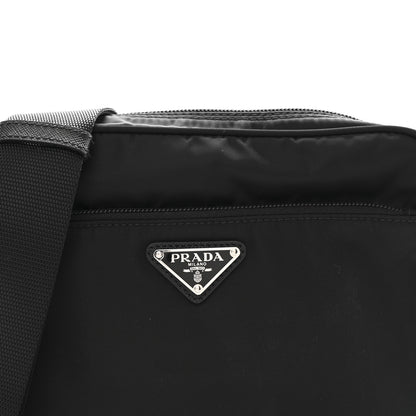 Prada Re-Nylon Vela Saffiano Pocket Double Zip Shoulder Bag Black 8 of 10