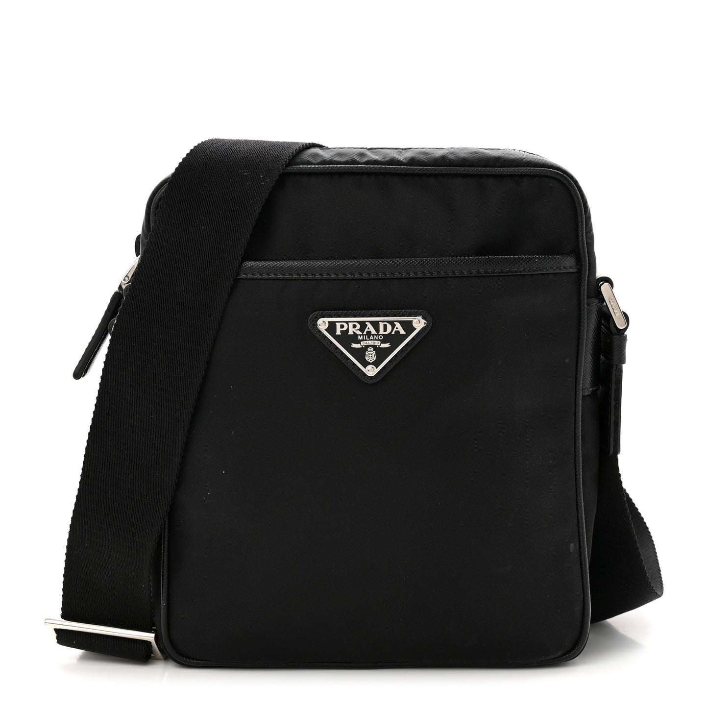 Tessuto Nylon Saffiano Crossbody Black