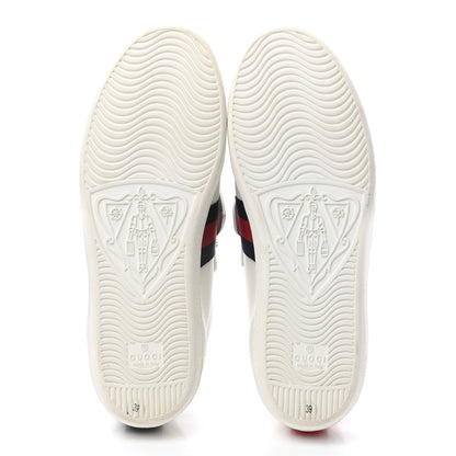 Gucci Calfskin Ayers Web Womens Ace Bow Lace Sneakers 39 White 5 of 9