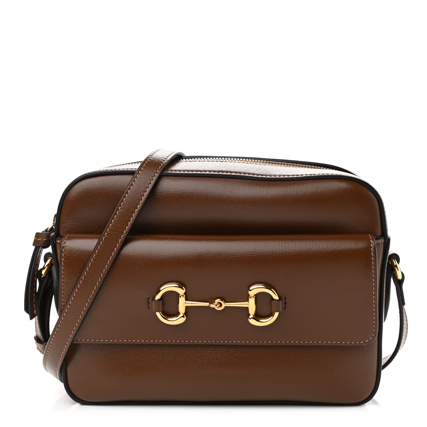 Azalea Calfskin Small Horsebit 1955 Shoulder Bag Brown Sugar