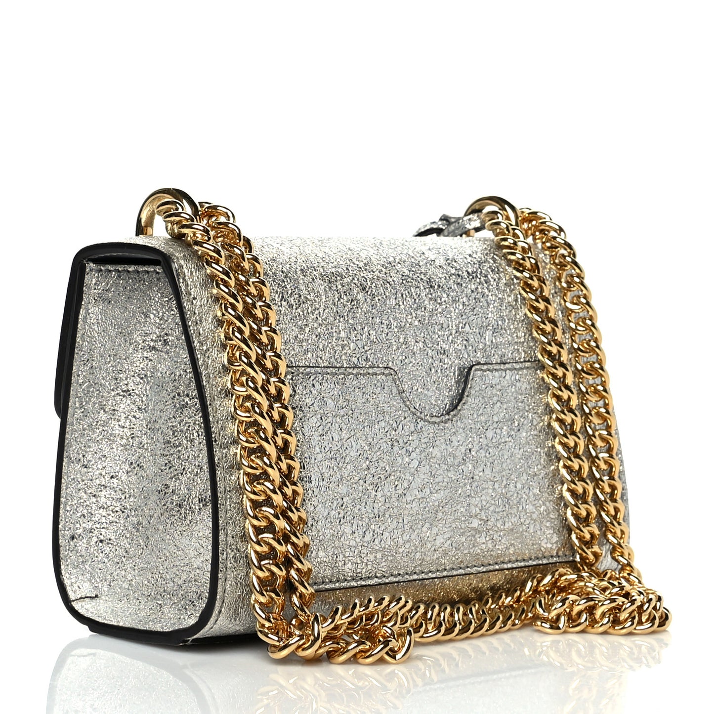 Galassia Small Padlock Shoulder Bag Argento