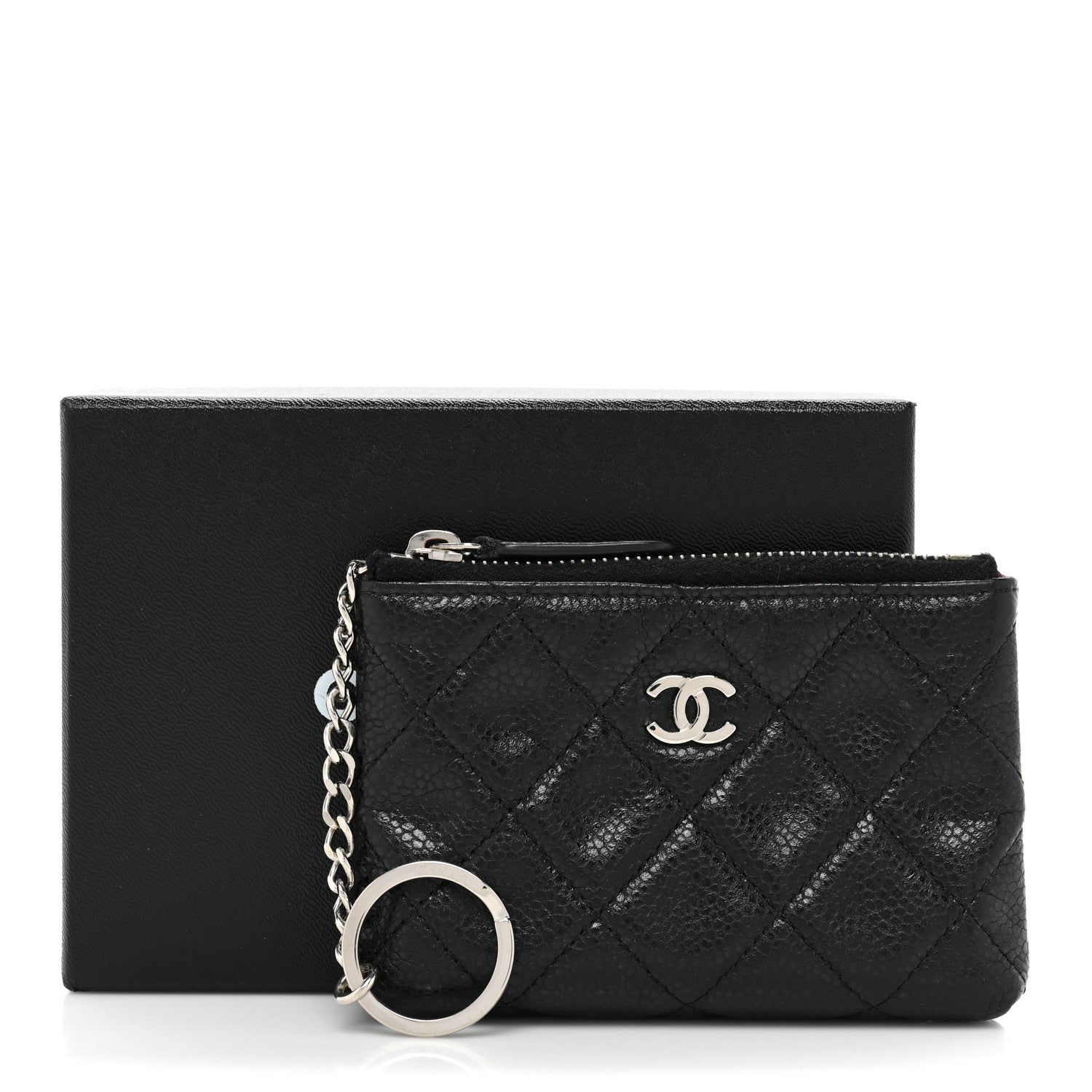 Chanel Calfskin Quilted Key Holder Case Black 12 of 12