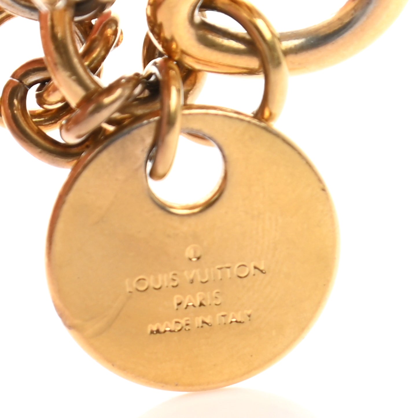 LV Circle Bag Charm Key Holder Gold