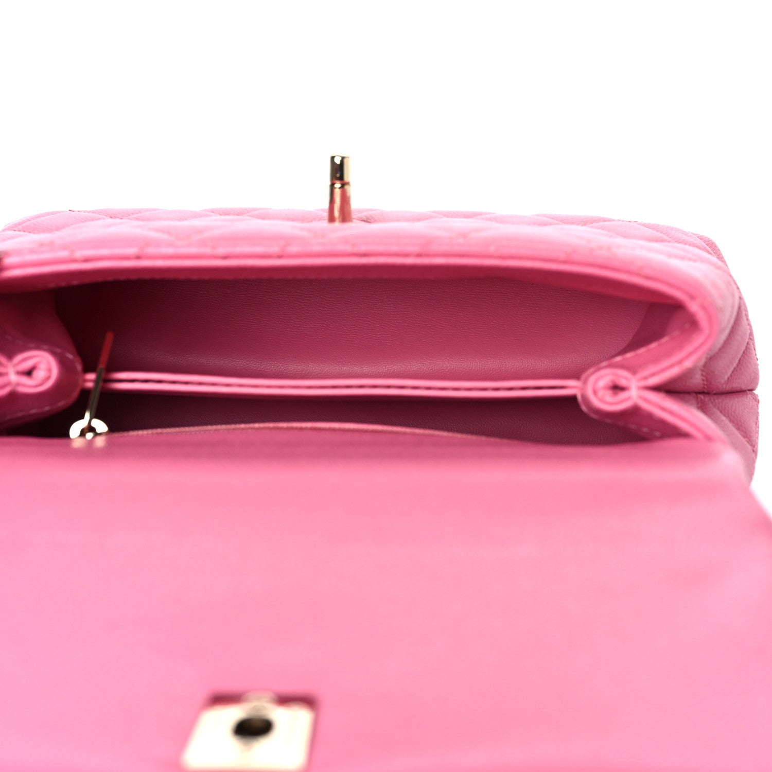 Chanel Caviar Lizard Embossed Quilted Mini Coco Handle Flap Pink 5 of 9