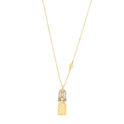 Louis Vuitton Nanogram Name Tag Necklace Gold 1 of 4