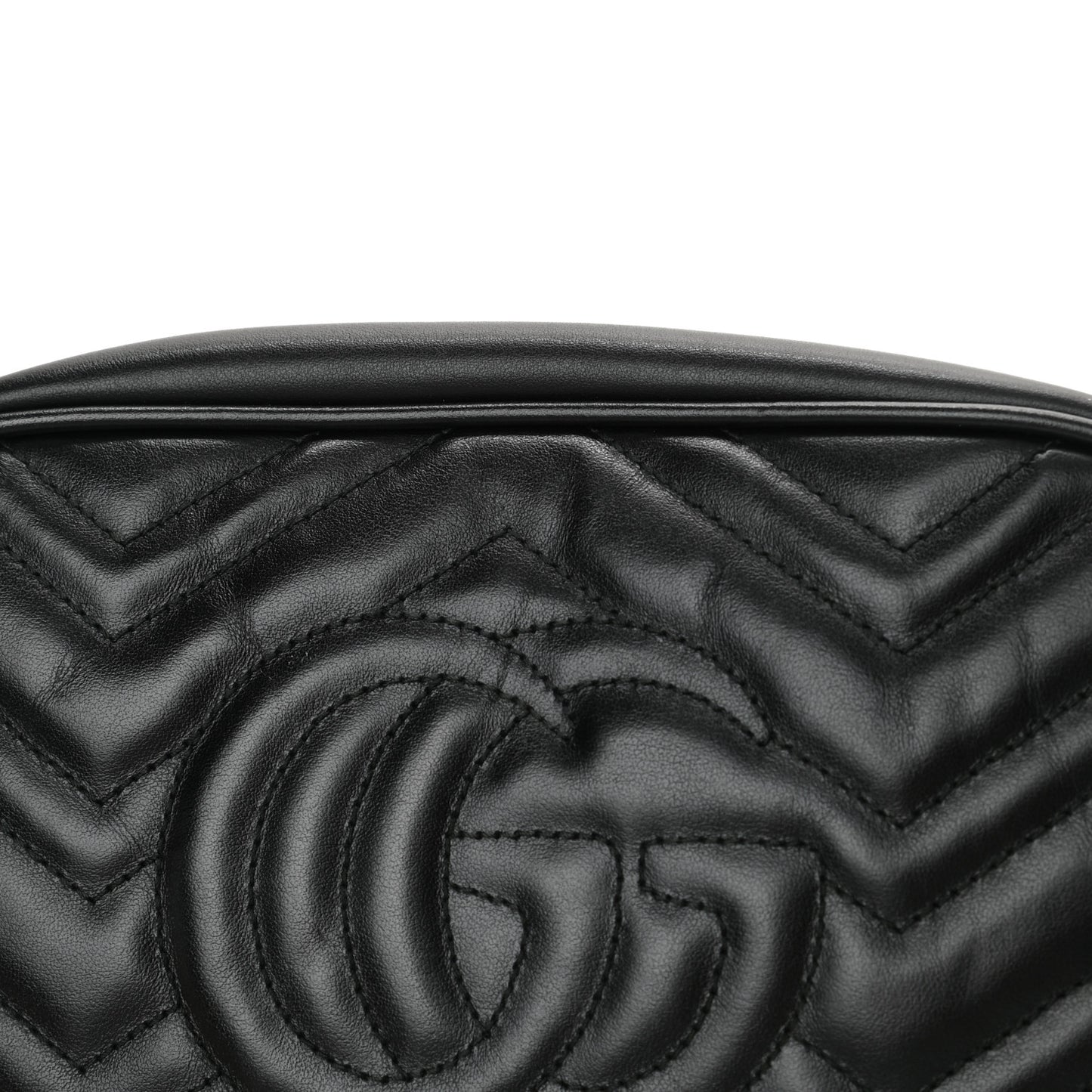 Calfskin Matelasse Small GG Marmont Chain Shoulder Bag Black