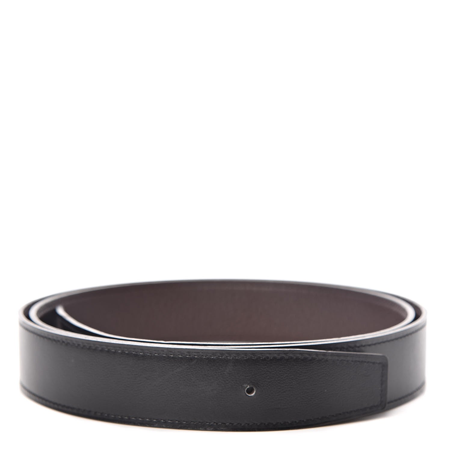 Hermes Box Togo 32mm Belt Strap 110 Black Chocolate 1 of 7