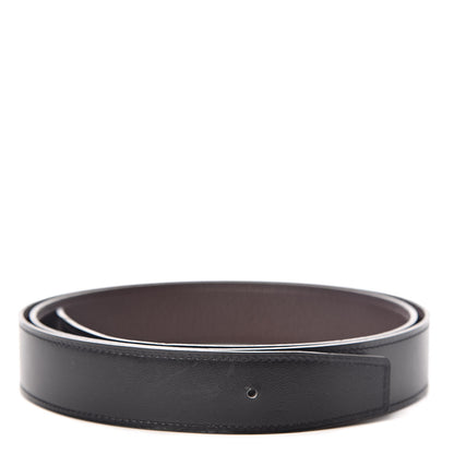 Hermes Box Togo 32mm Belt Strap 110 Black Chocolate 1 of 7