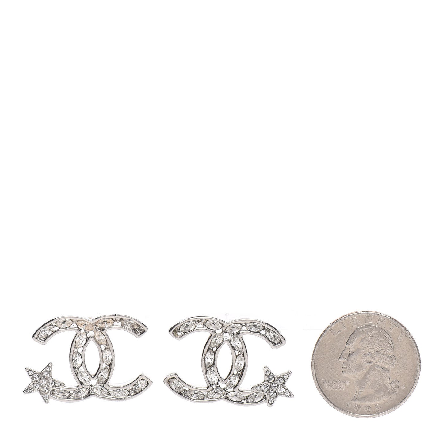 Crystal CC Starfall Earrings Silver