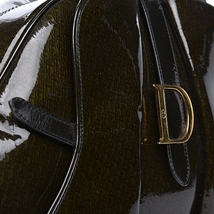 Christian Dior Patent Diorissimo Saddle Bowler Green 12 of 15