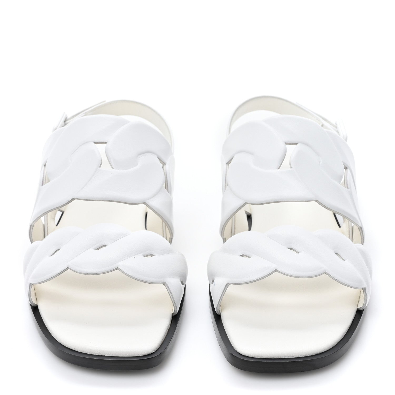 Hermes Nappa Womens Grace Sandals 36.5 White 2 of 12