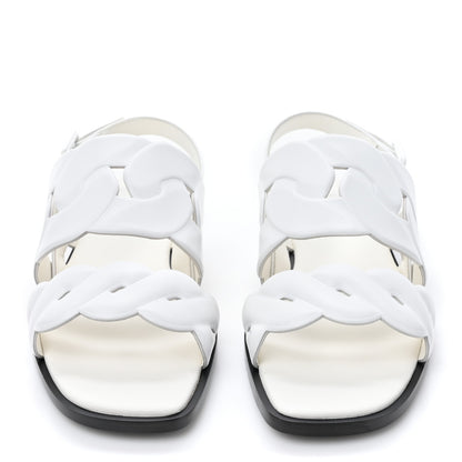 Hermes Nappa Womens Grace Sandals 36.5 White 2 of 12