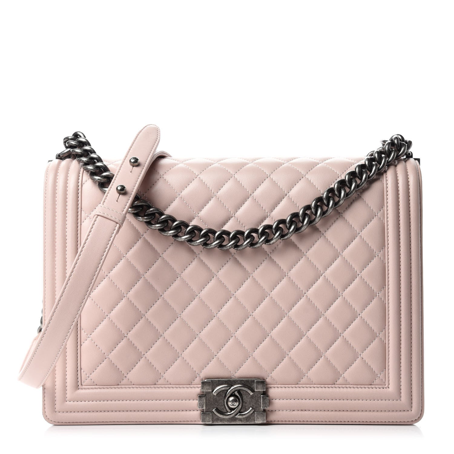 Chanel Lambskin Quilted Large Boy Flap Pink 1 of 13
