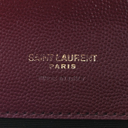 Saint Laurent Grain De Poudre Matelasse Chevron Monogram Envelope Clutch Rouge Legion 6 of 8