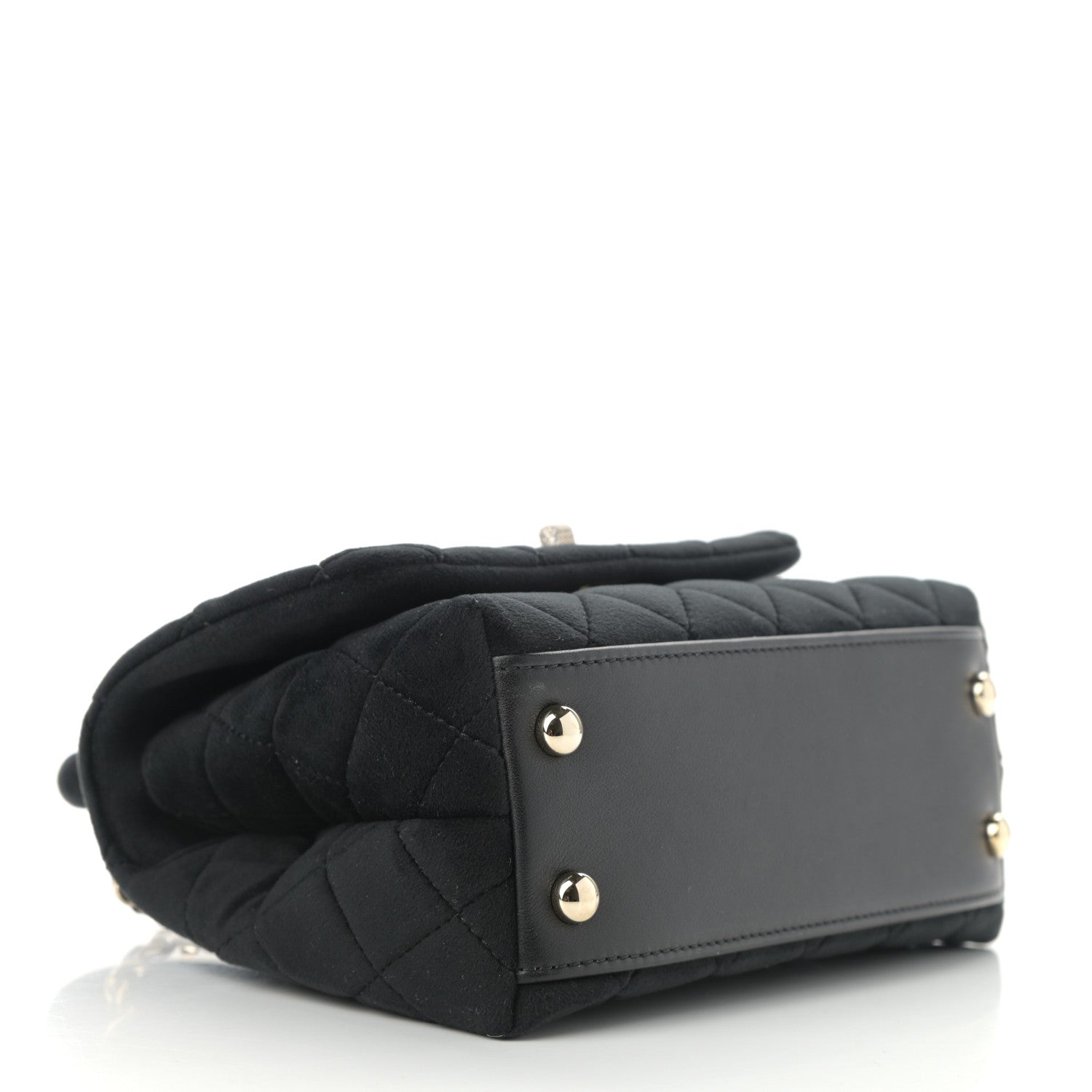 Chanel Velvet Crystal Quilted Extra Mini Coco Handle Flap Black 4 of 11