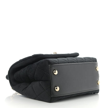Chanel Velvet Crystal Quilted Extra Mini Coco Handle Flap Black 4 of 11