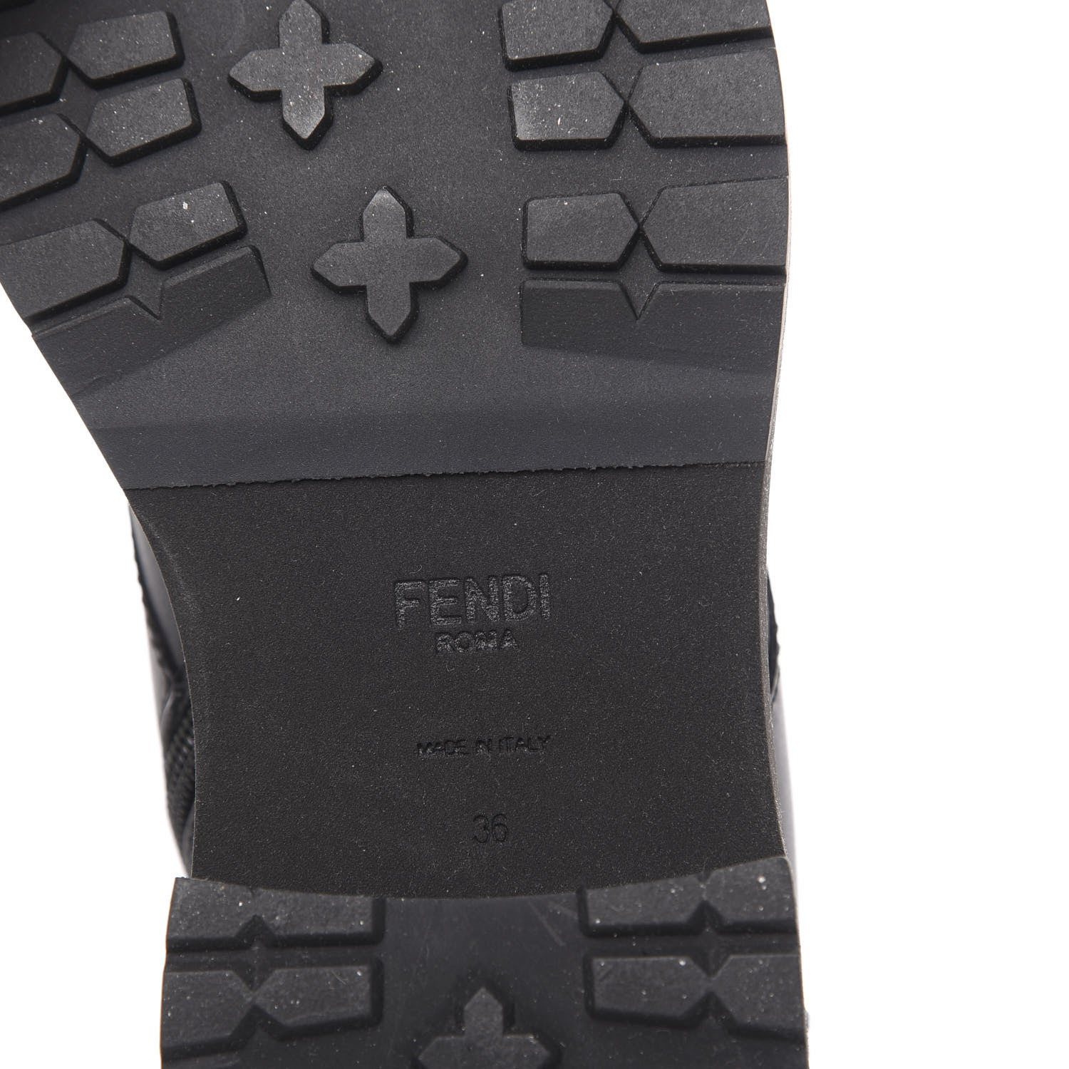 Fendi Vitello Studded FF Combat Boots 36 Black 6 of 6