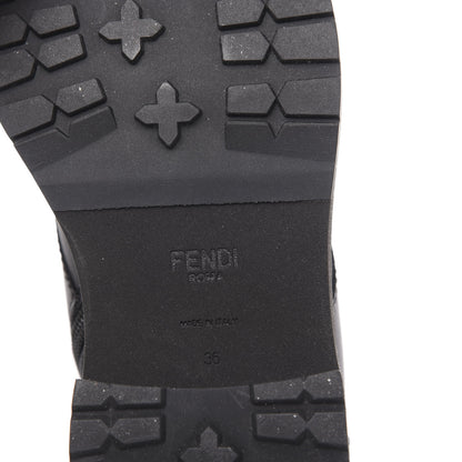 Fendi Vitello Studded FF Combat Boots 36 Black 6 of 6