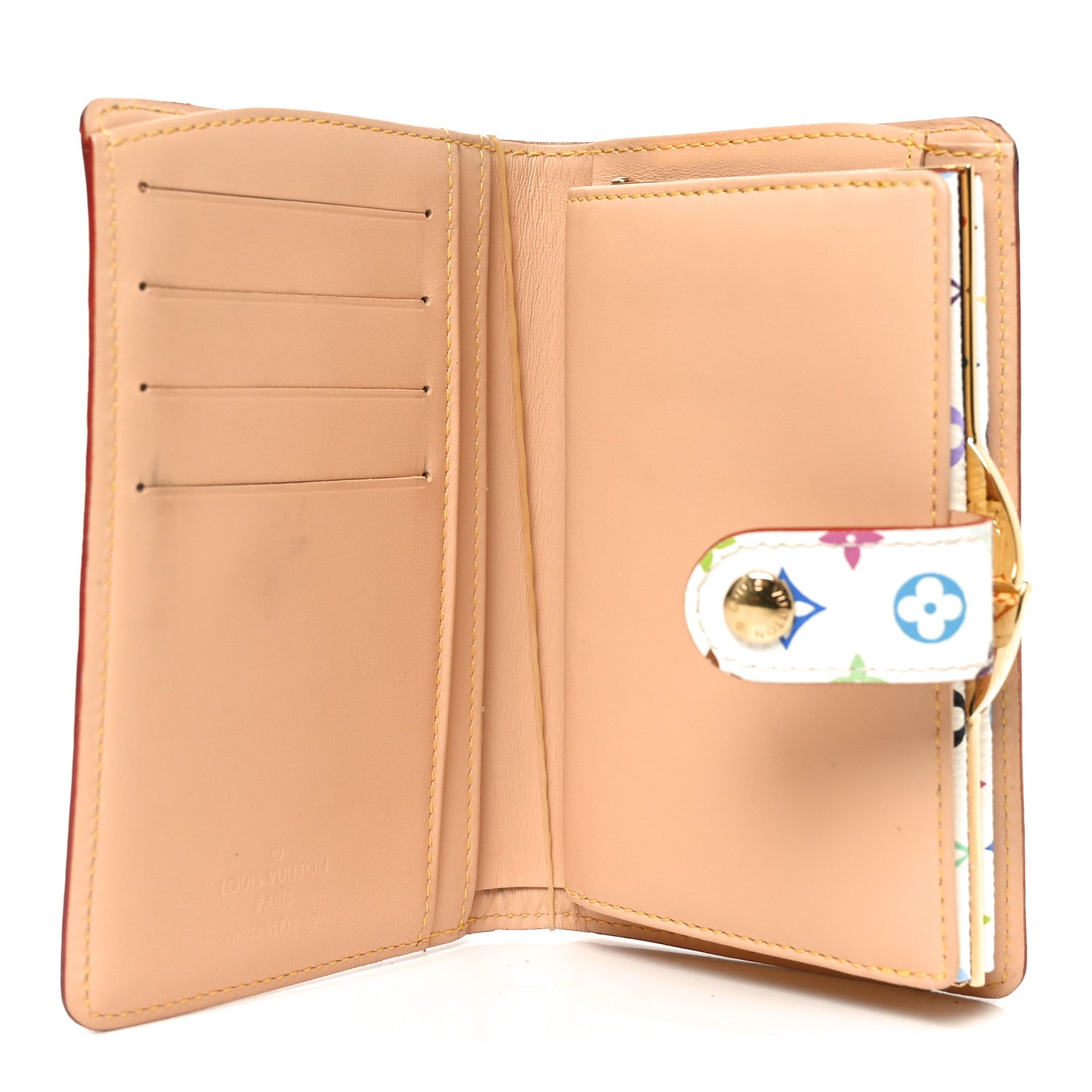 Louis Vuitton Monogram Multicolor French Purse Wallet White 5 of 6