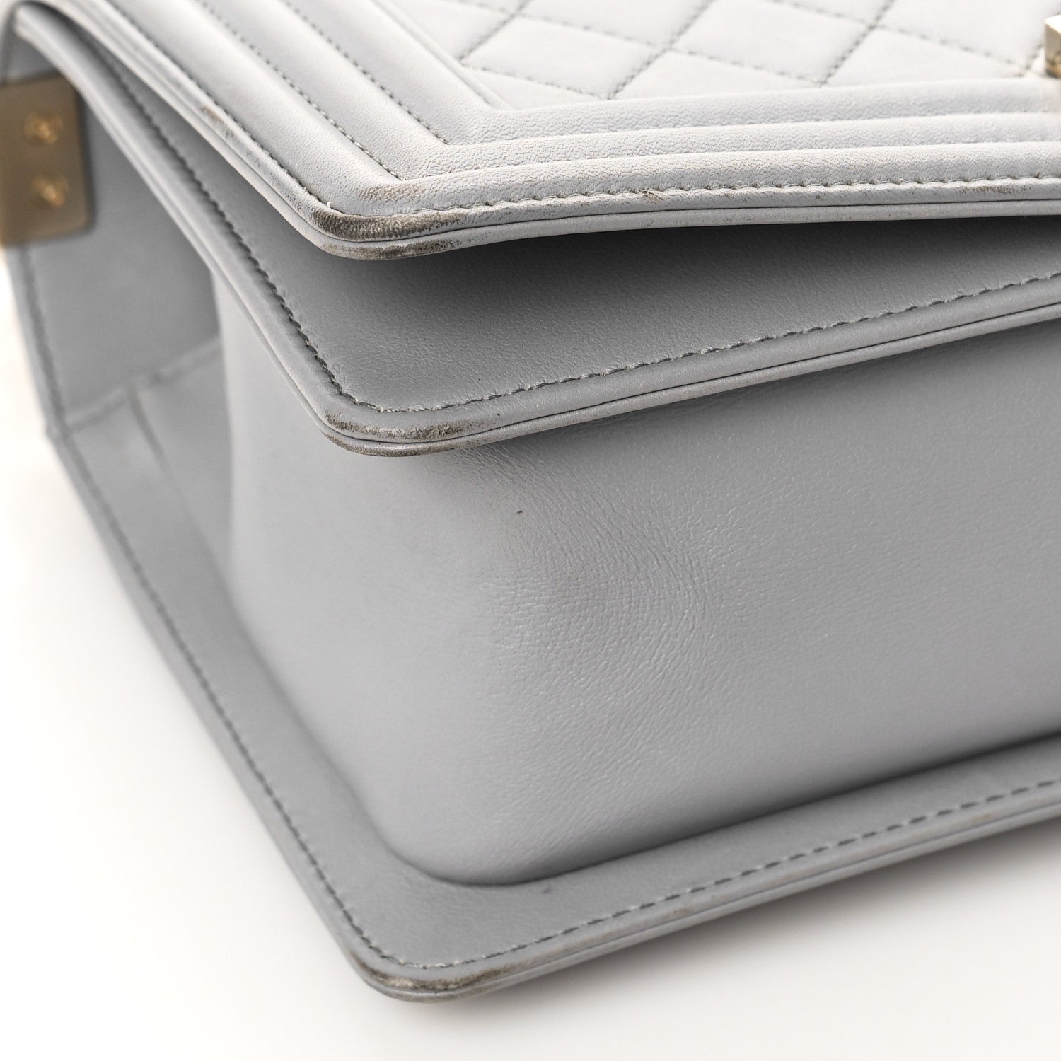 Chanel Lambskin Quilted Medium Boy Flap Grey 9 of 13