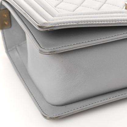 Chanel Lambskin Quilted Medium Boy Flap Grey 9 of 13