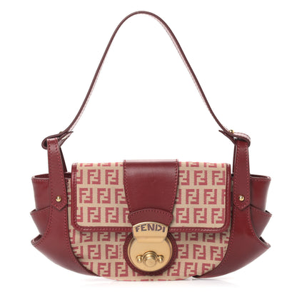 Fendi Zucchino Cuoio Ingrassato Compilation Hobo Beige Rosso 1 of 9