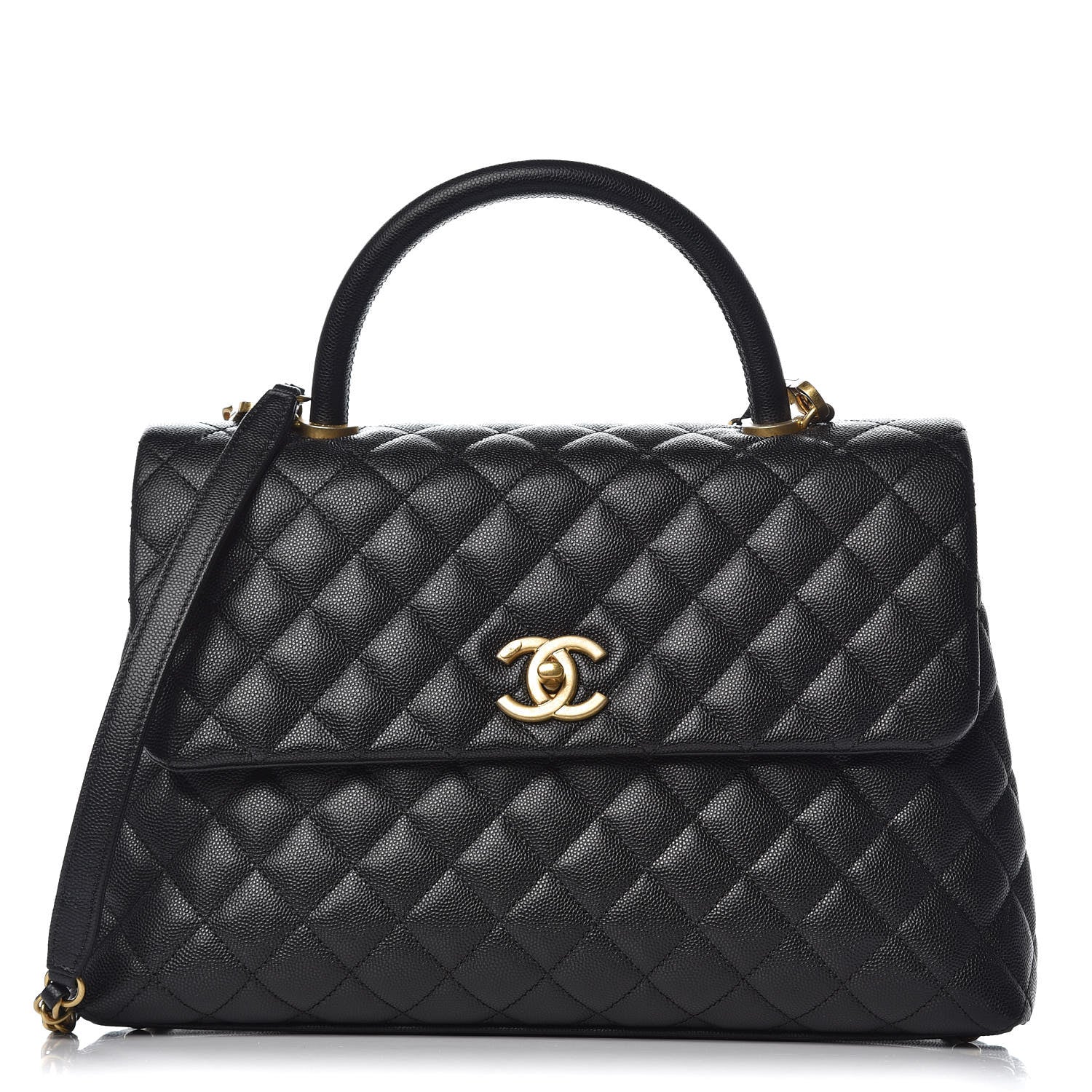 Chanel Caviar Quilted Medium Coco Handle Flap Black 1 of 10