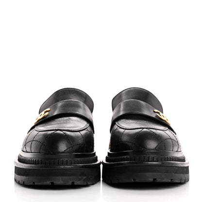 Chanel Calfskin Quilted CC Mocassin Loafers 38 Black 3 of 13