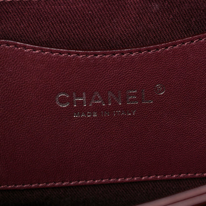 Chanel Patent Quilted Maxi Just Mademoiselle Bowling Bag Burgundy 6 of 8