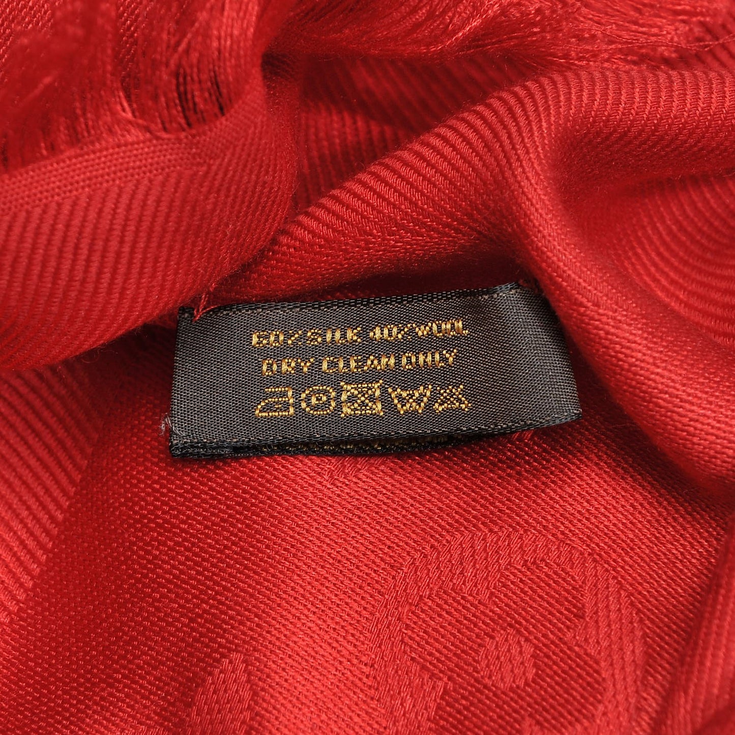 Silk Wool Monogram Shawl Pomme D'Amour