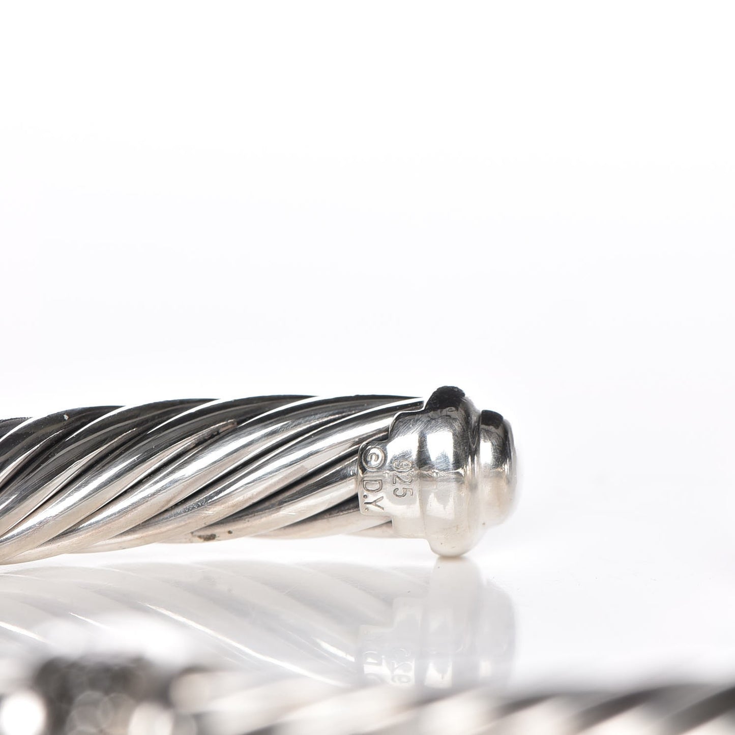 Sterling Silver Black Diamond 7mm Cable Classics Station Bracelet