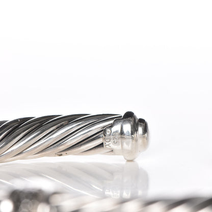 David Yurman Sterling Silver Black Diamond 7mm Cable Classics Station Bracelet 4 of 5