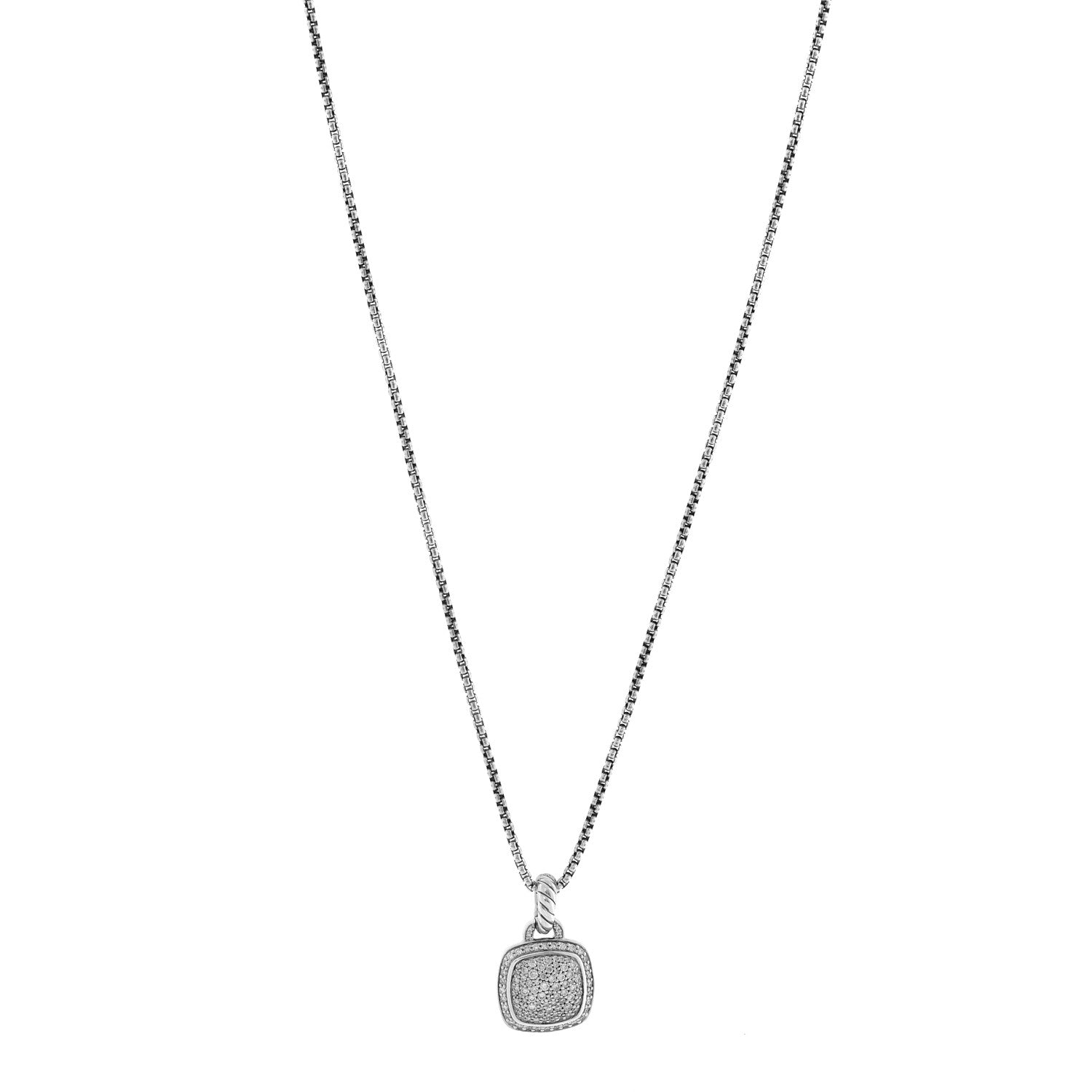 David Yurman Sterling Silver 14K Yellow Gold Diamond 11mm Albion Pendant Necklace 1 of 6