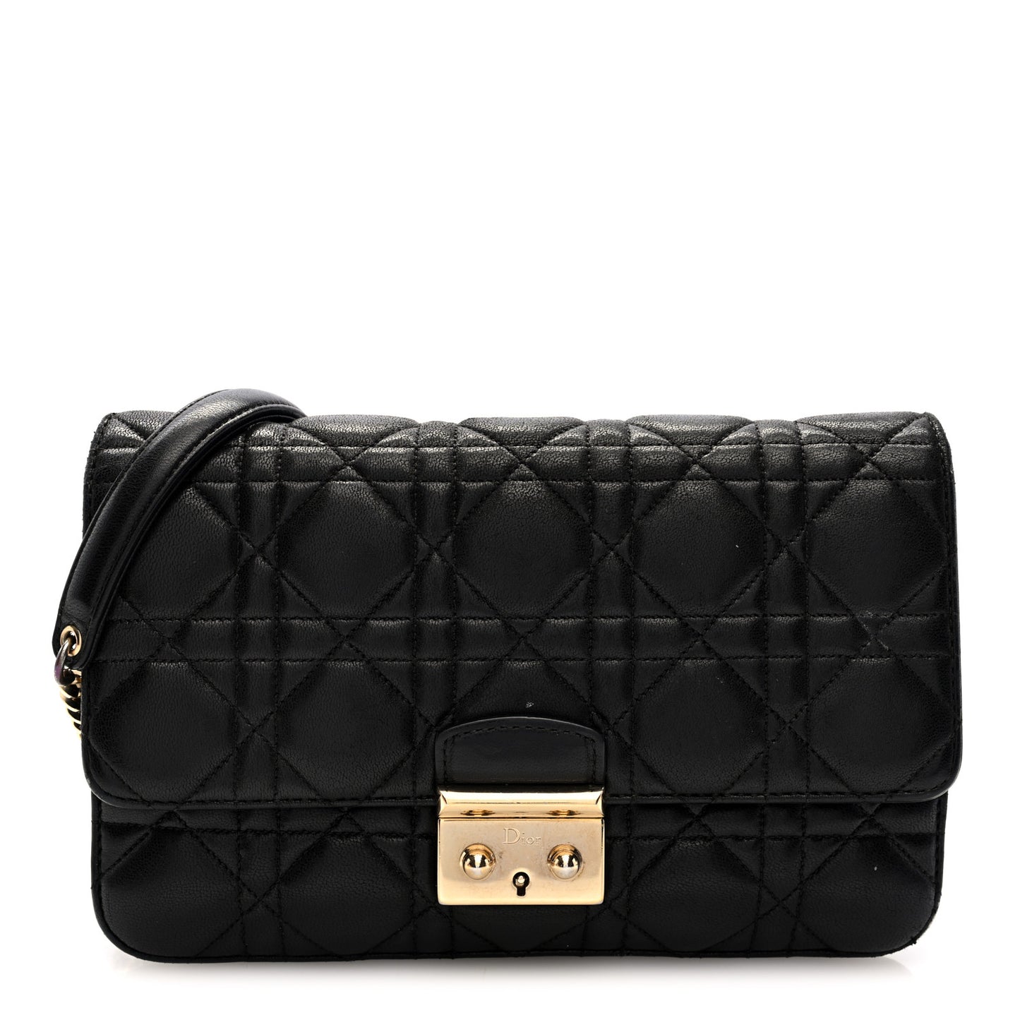 Lambskin Cannage Medium Miss Dior Flap Black