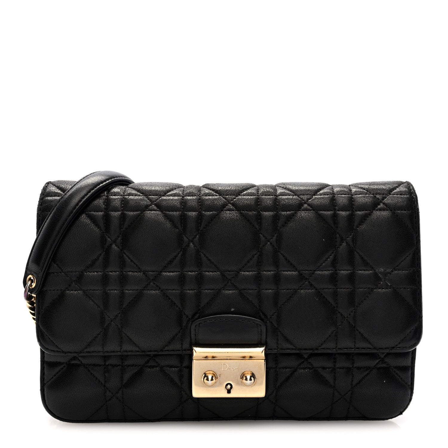 Christian Dior Lambskin Cannage Medium Miss Dior Flap Black 7 of 9