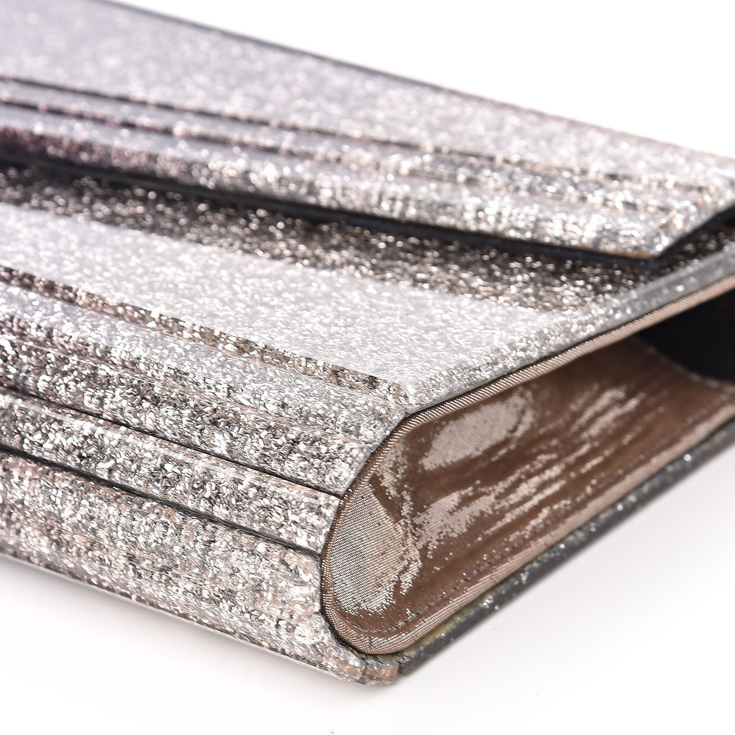 Acrylic Degrade Glitter Candy Clutch Black Silver