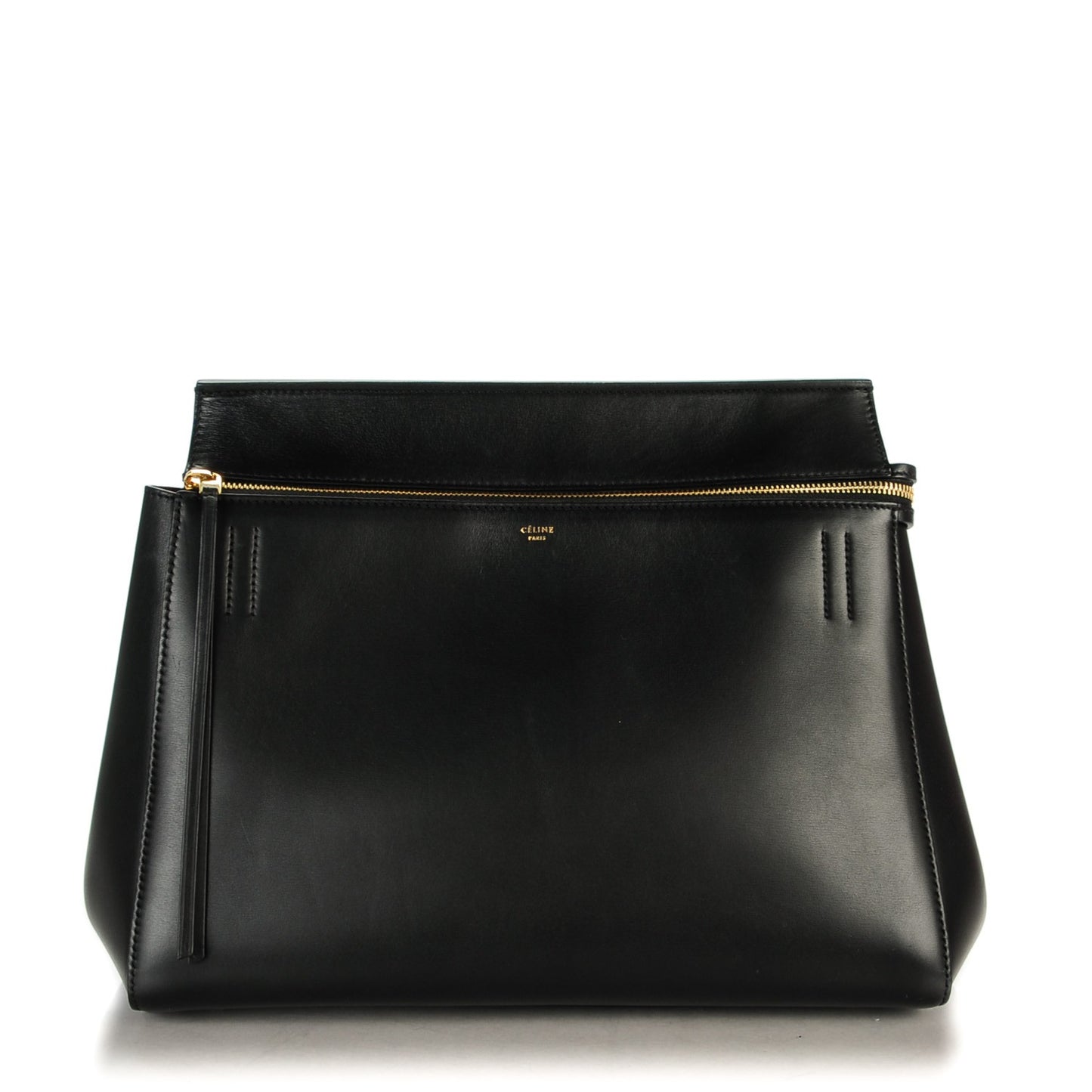Smooth Calfskin Medium Edge Shoulder Bag Black