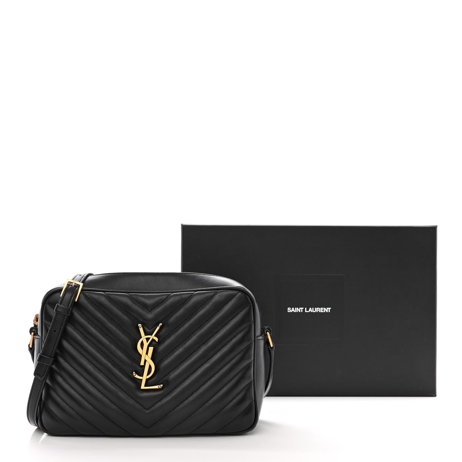 Saint Laurent Calfskin Matelasse Monogram Lou Camera Bag Black 11 of 11