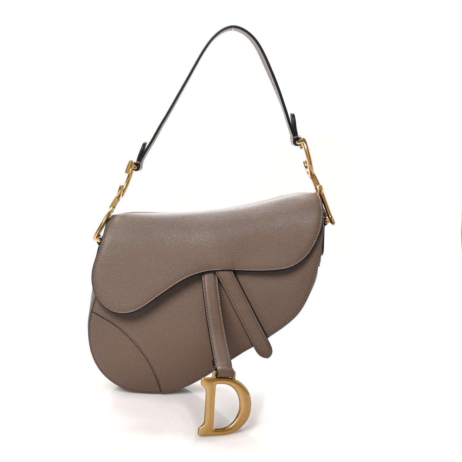Christian Dior Grained Calfskin Saddle Bag Warm Taupe 1 of 10