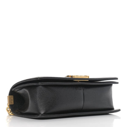 Chanel Caviar Chevron Quilted Medium Boy Flap Black 4 of 10