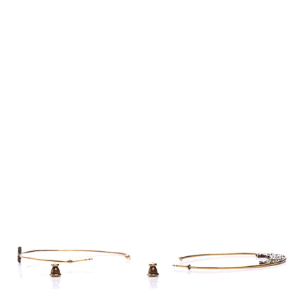 Christian Dior Metal Crystal J'Adior Hoop Earrings Aged Gold 3 of 5