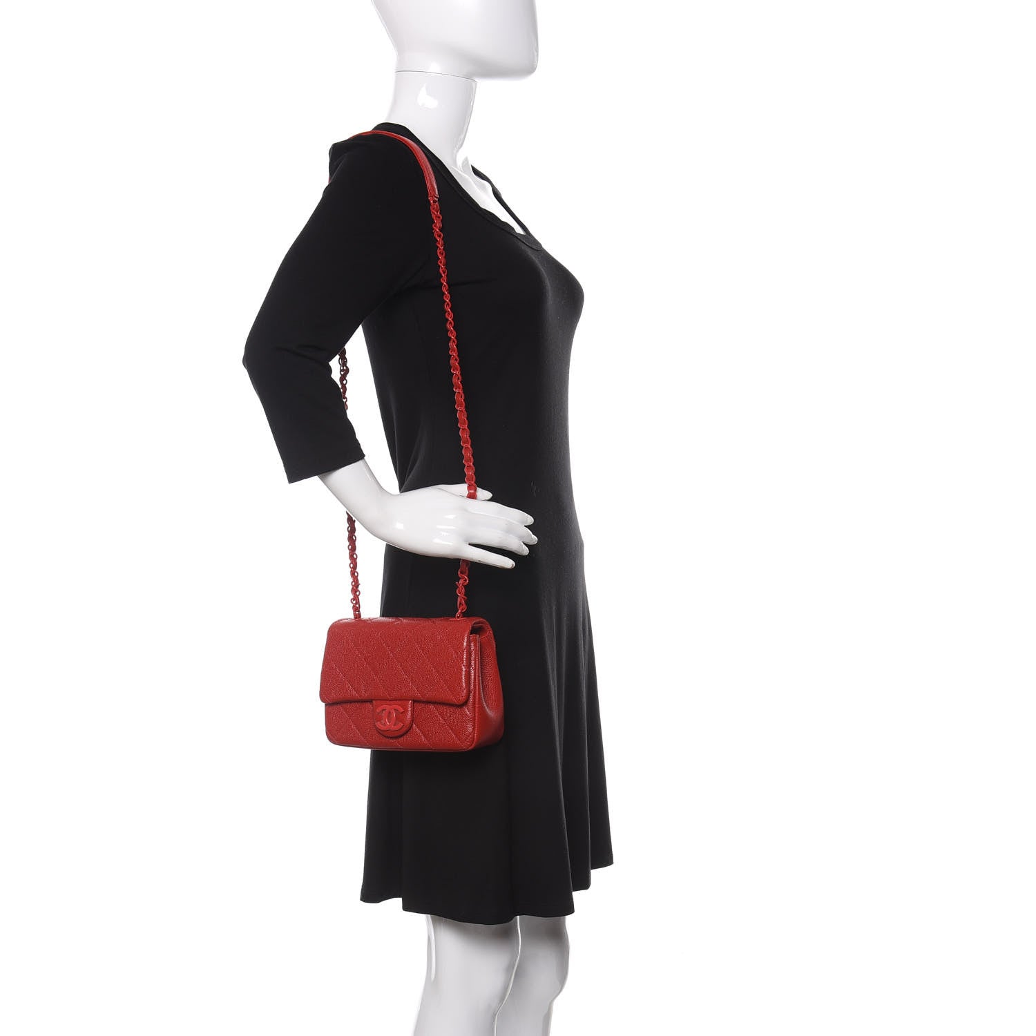 Chanel Caviar Quilted Mini Incognito Square Flap Red 2 of 10