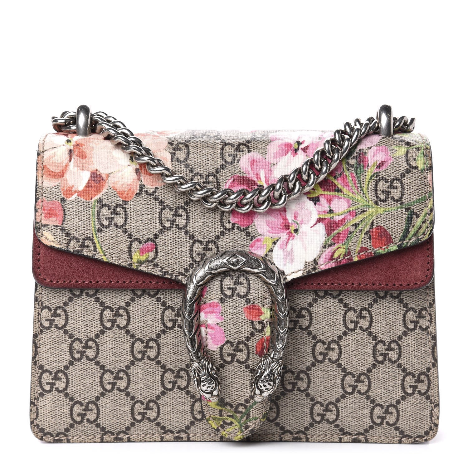 Gucci GG Supreme Monogram Blooms Mini Dionysus Shoulder Bag Beige Multicolor Dry Rose 1 of 12