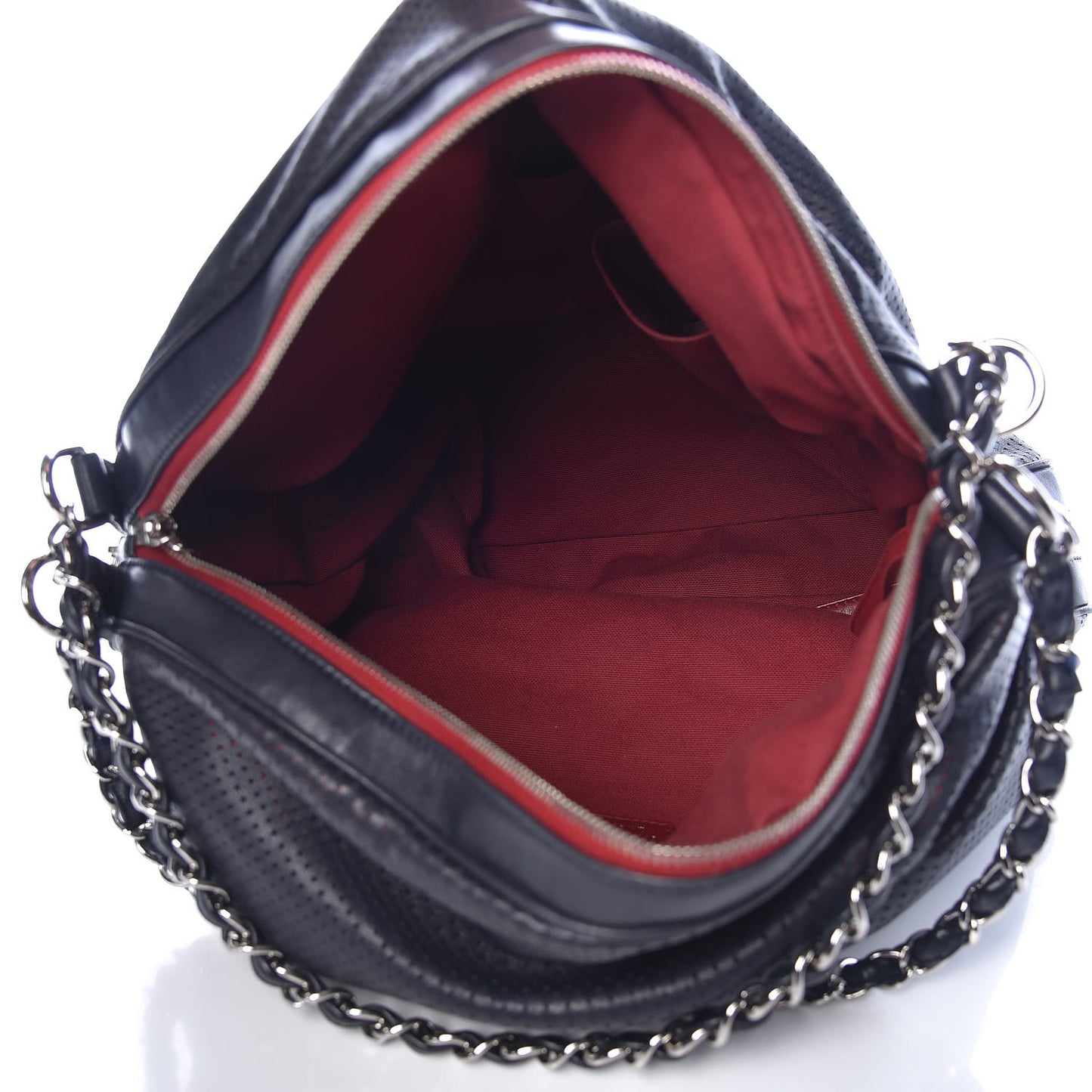 Lambskin Perforated Baseball Spirit Ligne Bag Navy