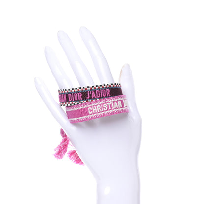 Christian Dior Woven Cotton J'Adior Friendship Bracelet Set Purple Rose 2 of 4