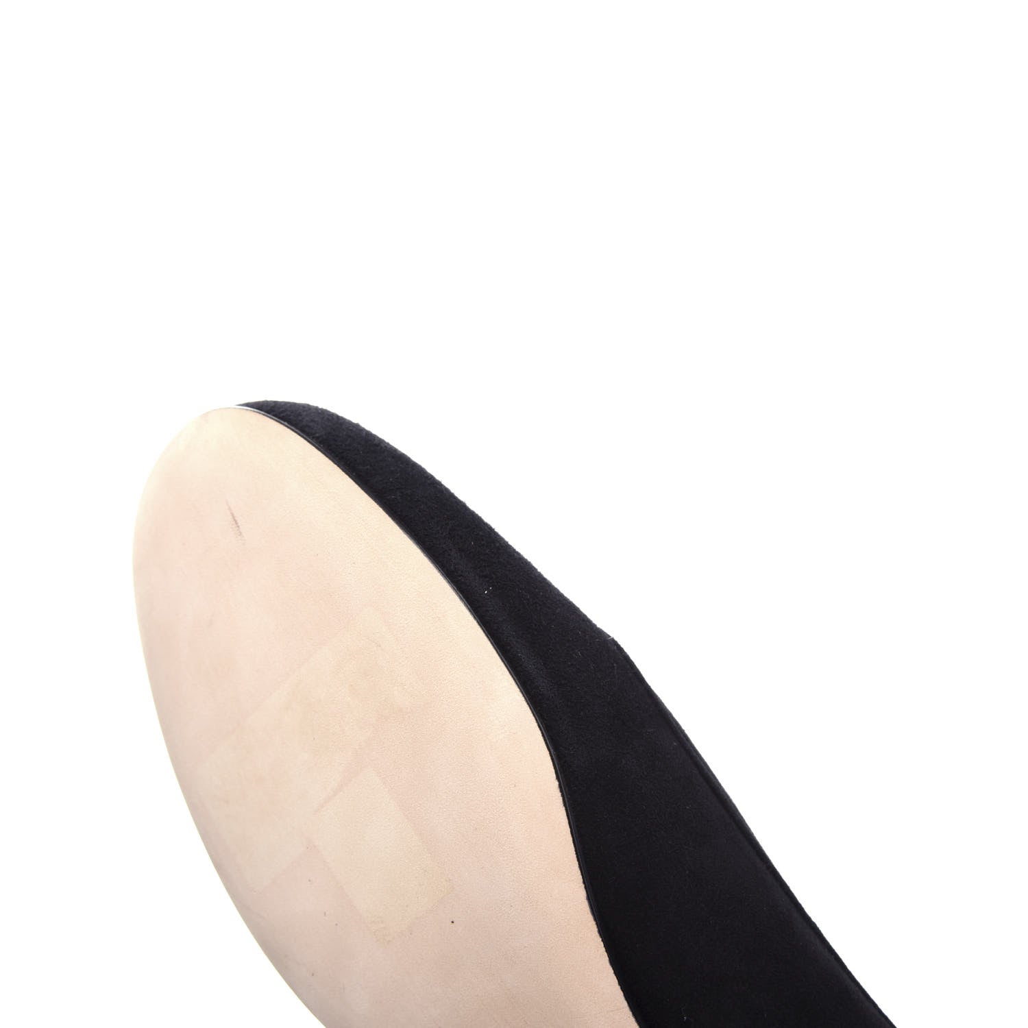 Chanel Kid Suede CC Flats 37.5 Black 11 of 13
